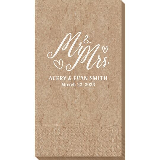 Mr. and Mrs. Hearts Bali Guest Towels